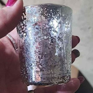 Silver crackle mercury votives